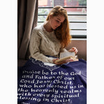 Load image into Gallery viewer, Blankets - Personalizable Scripture Mink Sherpa Blankets - Eph. 1:3_Blue - 60&quot;x80&quot;
