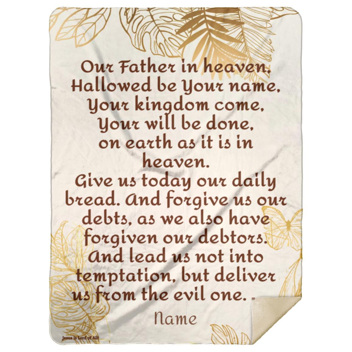 Blankets - Personalizable Scripture Mink Sherpa Blankets - Lords Prayer - 60" X 80"