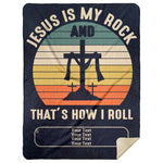 Load image into Gallery viewer, Blankets - Testimony Personalizable XL Mink Sherpa Blankets - Jesus Is My Rock - 60&quot; X 80&quot;
