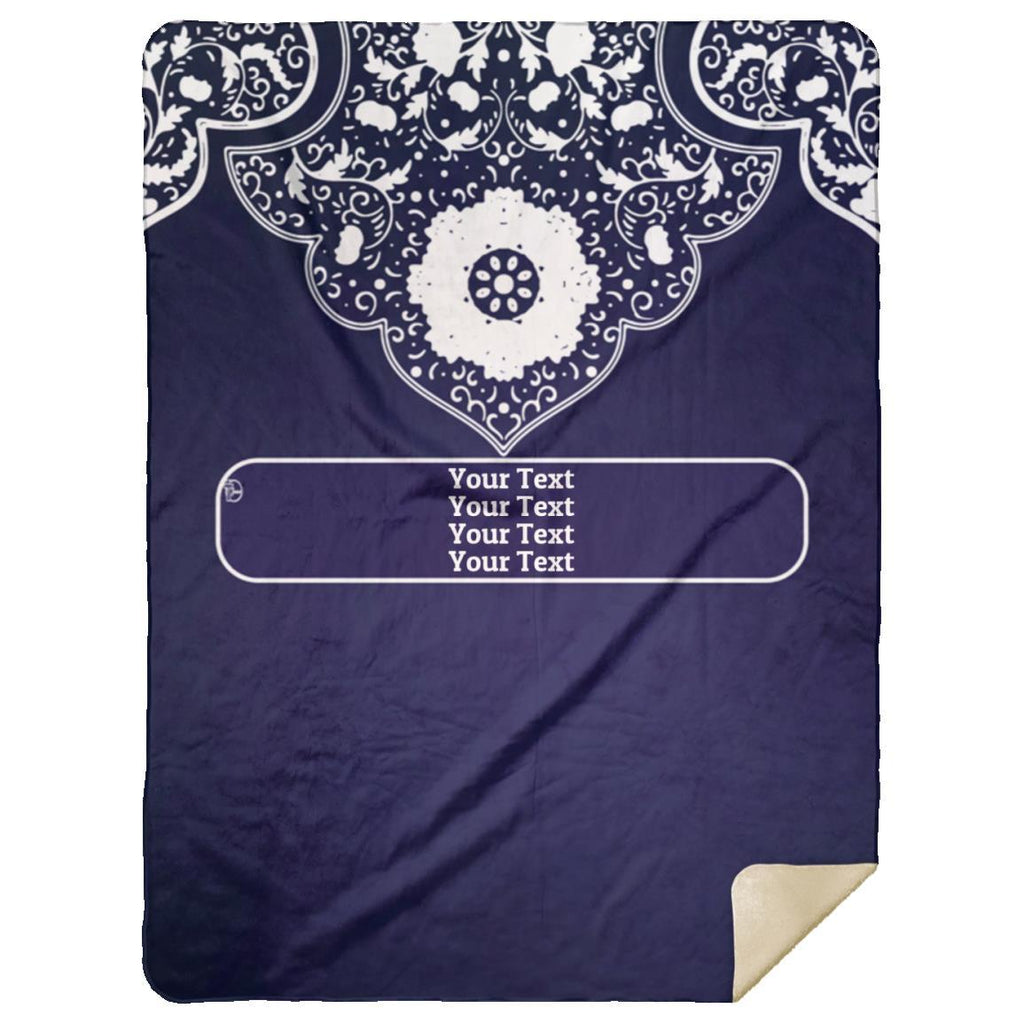 Blankets - Testimony Personalizable XL Mink Sherpa Blankets - BlueRoyal - 60"x 80"