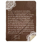 Load image into Gallery viewer, Blankets - Personalizable Scripture Mink Sherpa Blankets - Psalm 23_Brown - 60&quot; X 80&quot;
