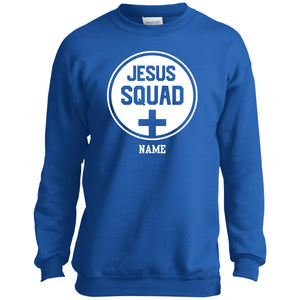 Jesus Squad Personalizable Youth Crewneck Sweatshirt