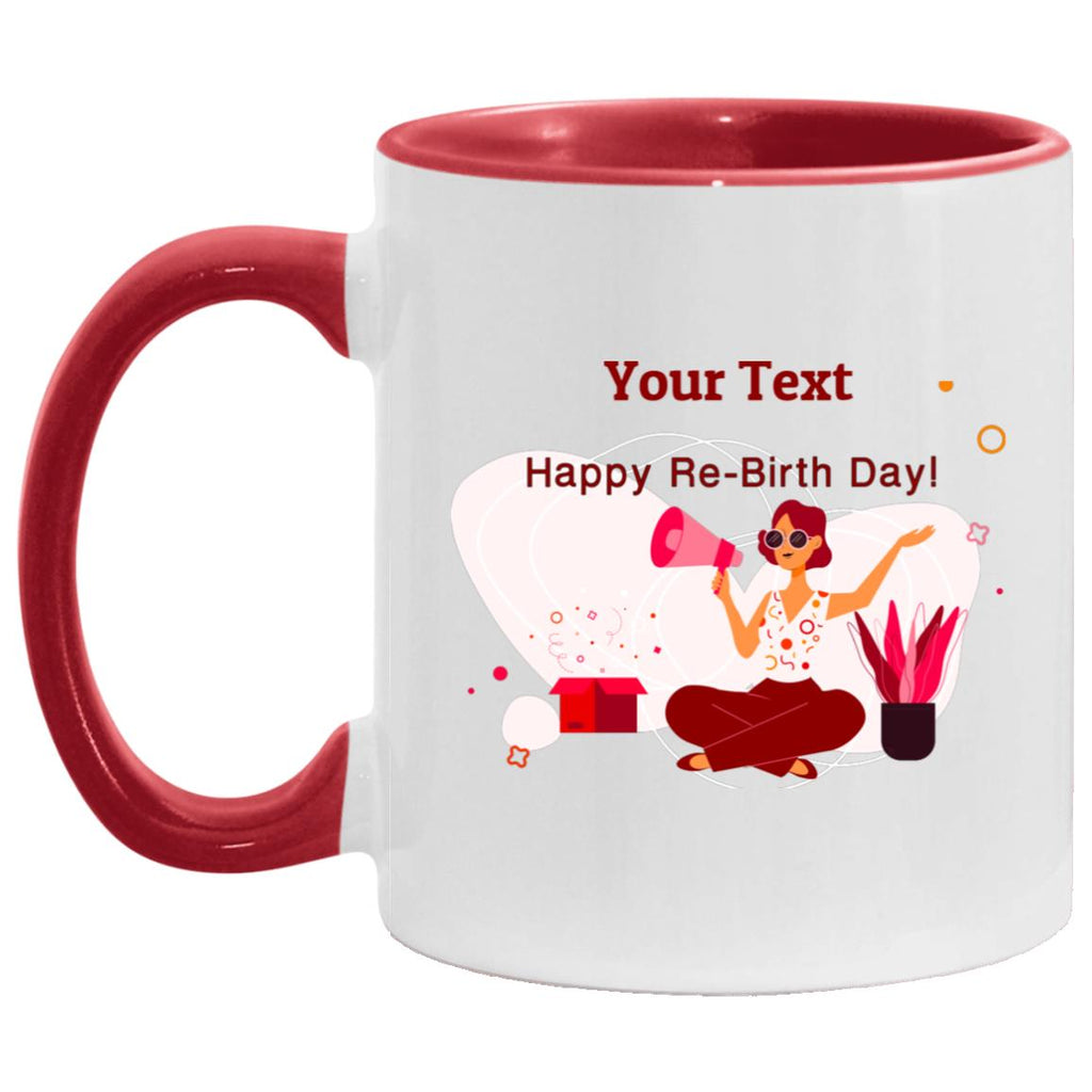 Drinkware, Mugs - Happy Re-Birth Day Personalized Megaphone Accent Mug! 11oz