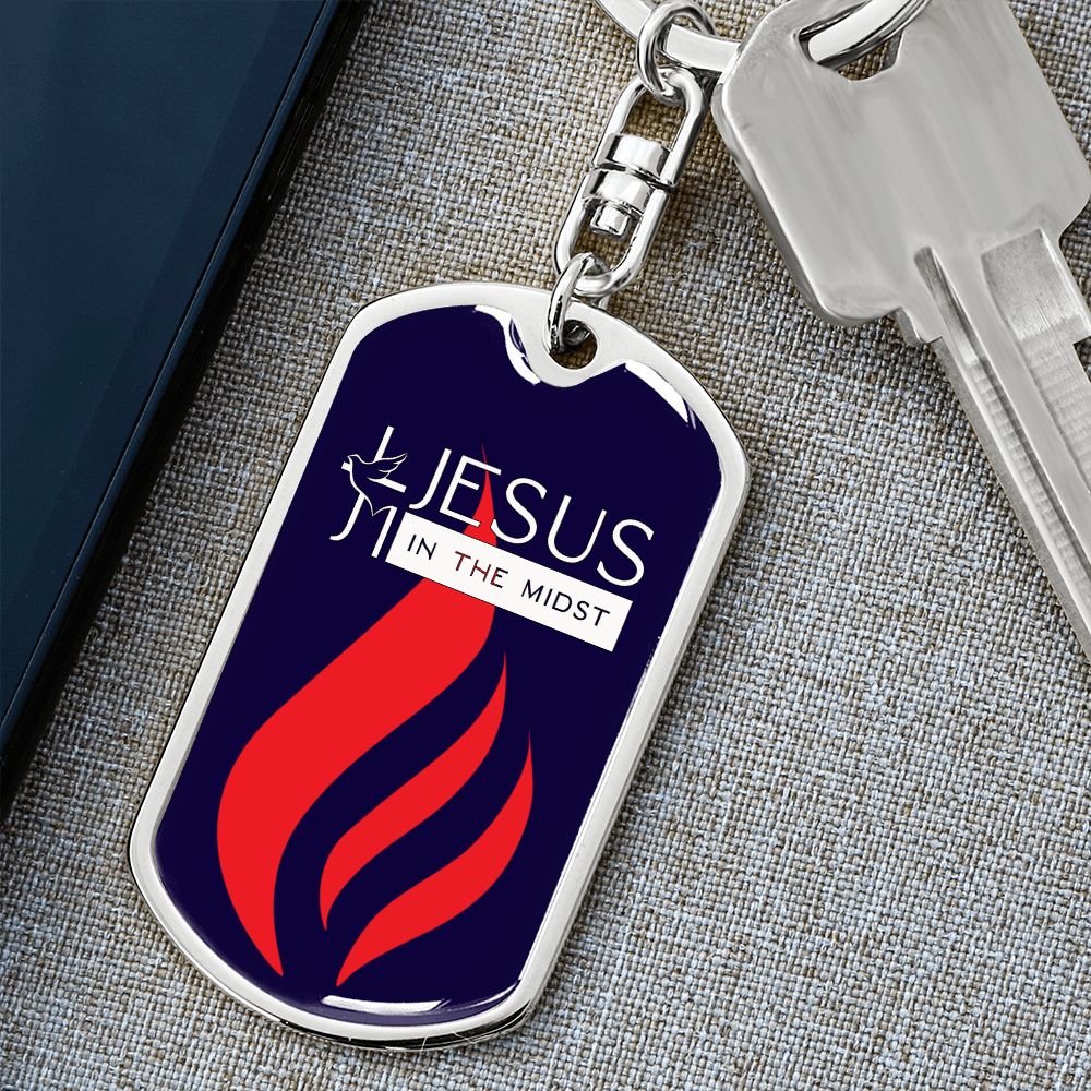 Jesus in the Midst Keychains (Red-White-Blue ) Personalization Available