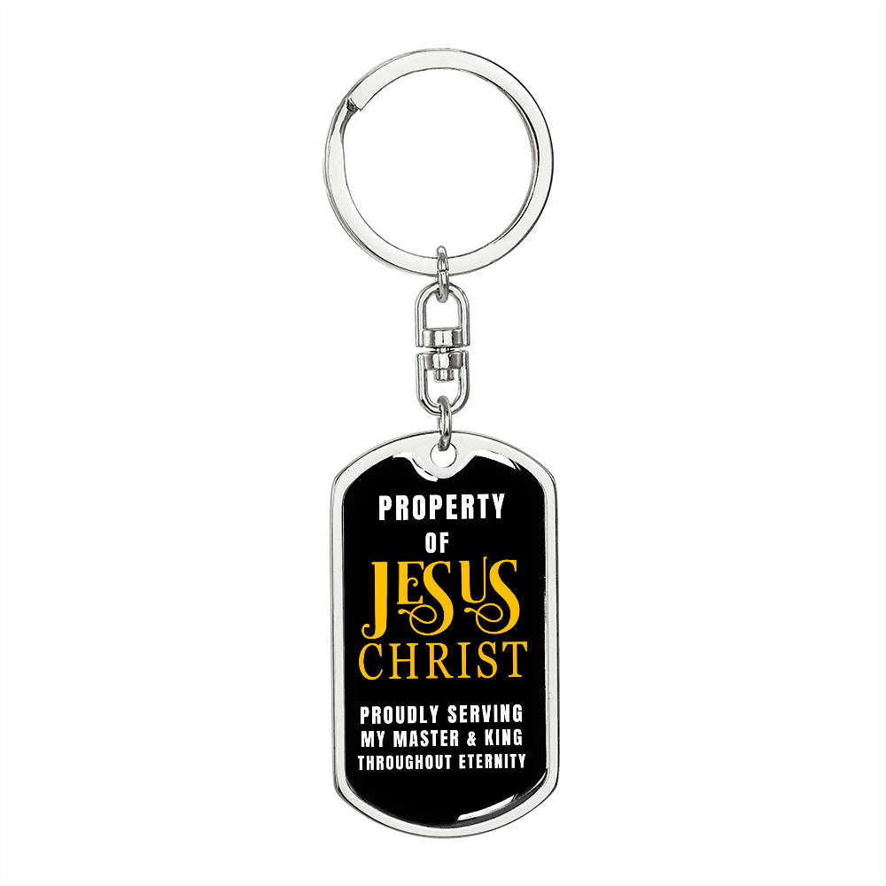 Jewelry - Property Of Jesus Christ Personalizable Christian Themed Swivel Keychains