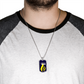 Jesus in the Midst Dog Tag on Ball Chain (Navy-Yel-White)  Personalization Available