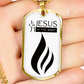 Jesus in the Midst Dog Tag on Ball Chain (Black-White  )  Personalization Available