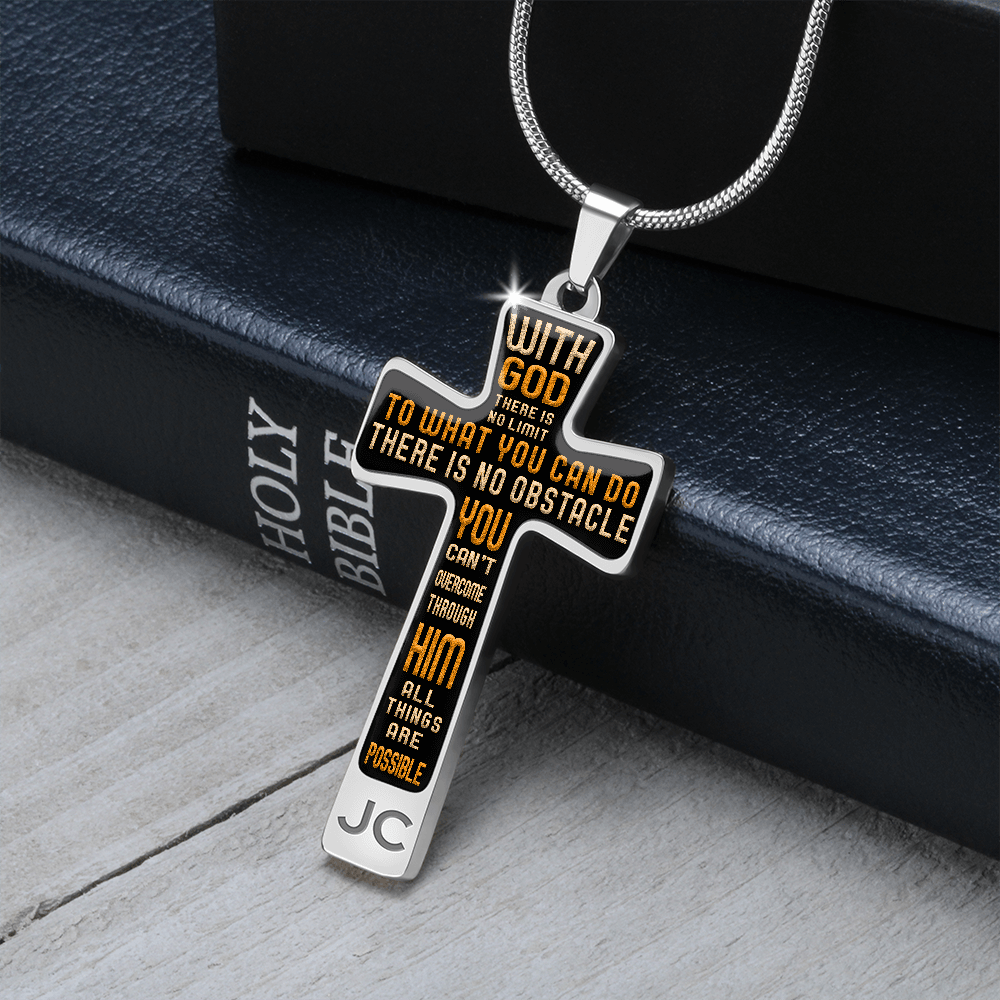 Jewelry - All Things Are Possible Personalizable Cross Necklace With Chain - 18'22"