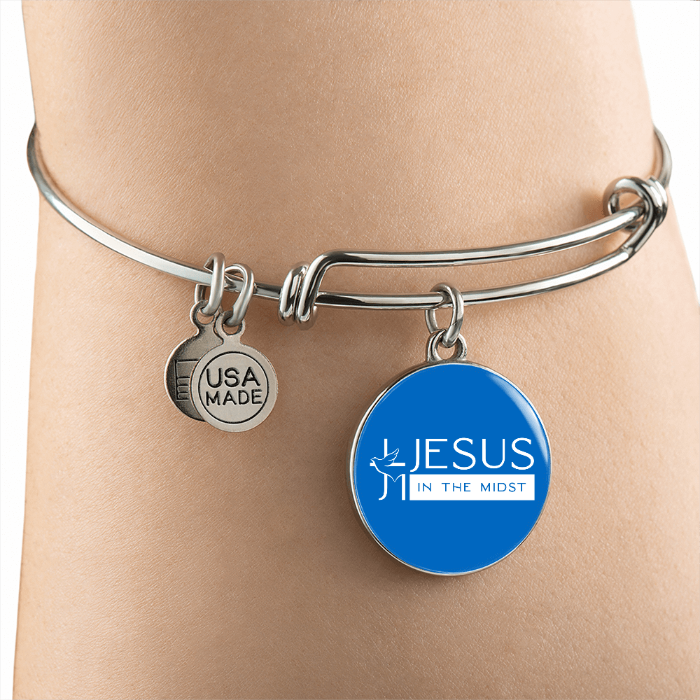 Jesus in the Midst Bangle ( Sky Blu) - Personalization Available