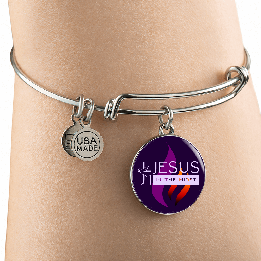 Jesus in the Midst Bangle (Purple Flame ) - Personalization Available