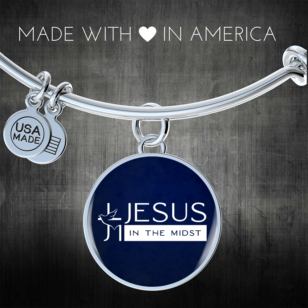 Jesus in the Midst Bangle (Navy ) - Personalization Available