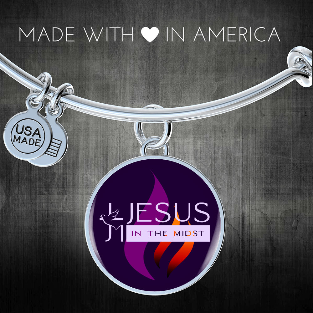 Jesus in the Midst Bangle (Purple Flame ) - Personalization Available