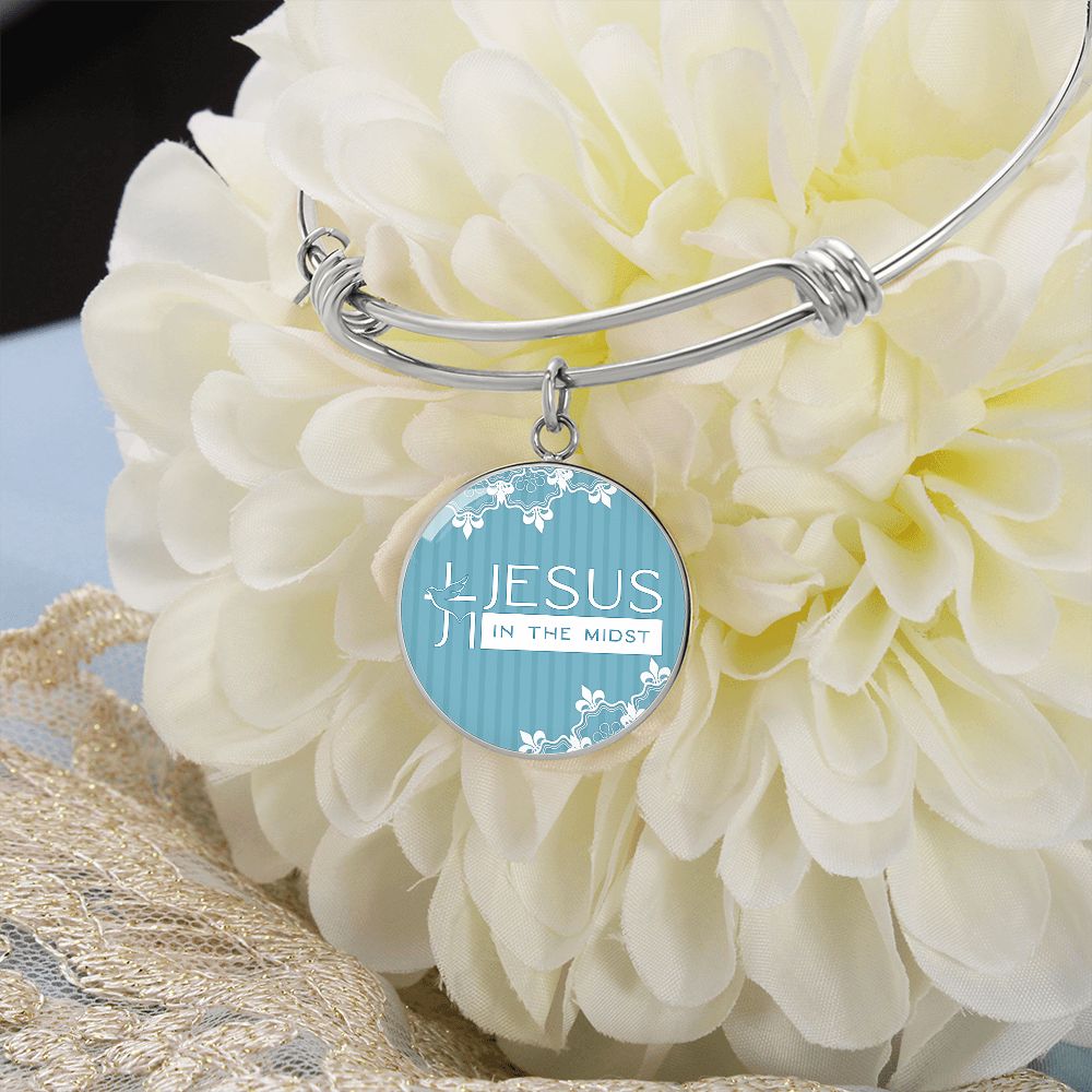 Jesus in the Midst Bangle (Lite Blu ) - Personalization Available