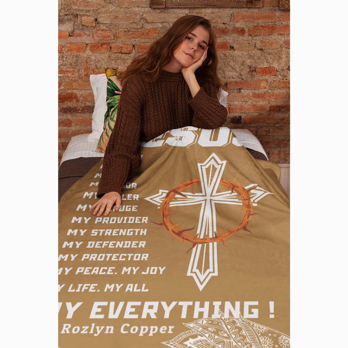 Blankets - Testimony Personalizable XL Mink Sherpa Blankets - Jesus, My Everything - 60" X 80"