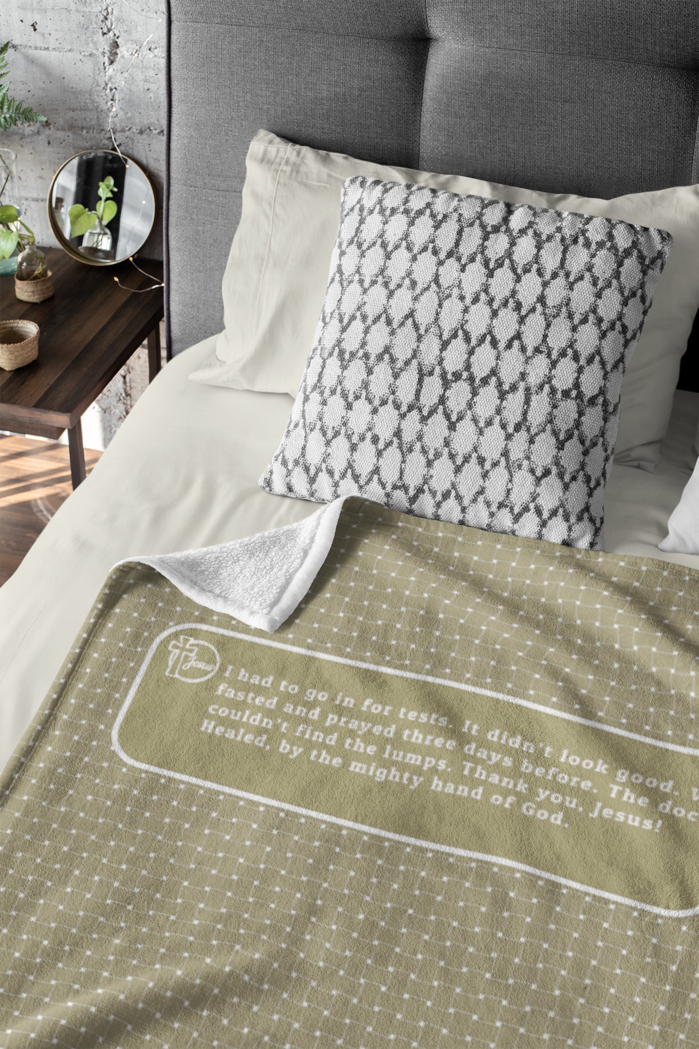 Blankets - Testimony Personalizable Mink Sherpa Blankets - BasketWeave- 50"x60"