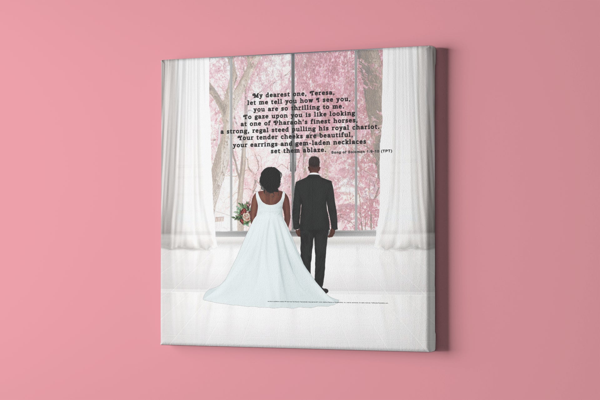 Wall Art - Song Of Songs Personalizable Scripture Canvas  - Song Of Songs 1:9-10