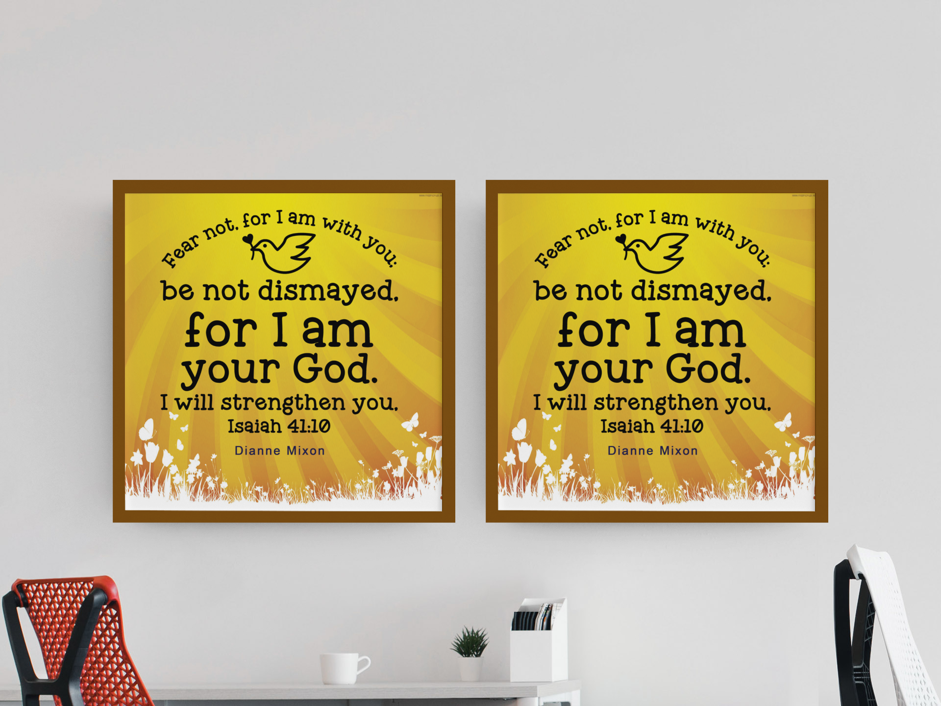 Wall Art - Scriptural Personalizable Posters - Isaiah 41:10