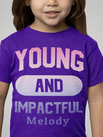 Load image into Gallery viewer, T-Shirts - Personalized Christian Themed Youth T-shirts - Young And Impactful - Girls
