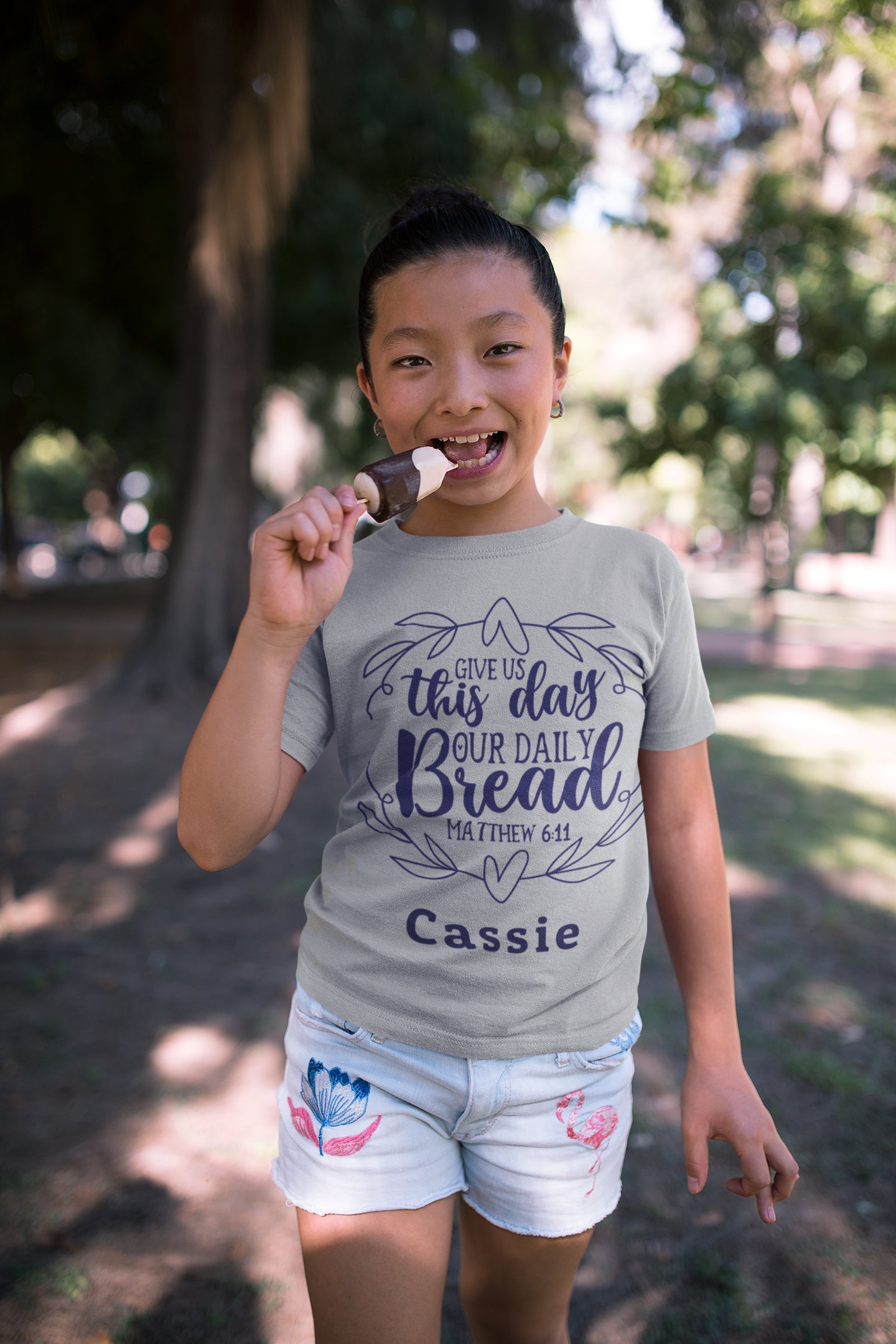 T-Shirts - Personalized Christian Themed Youth T-shirts - Give Us This Day Our Daily Bread