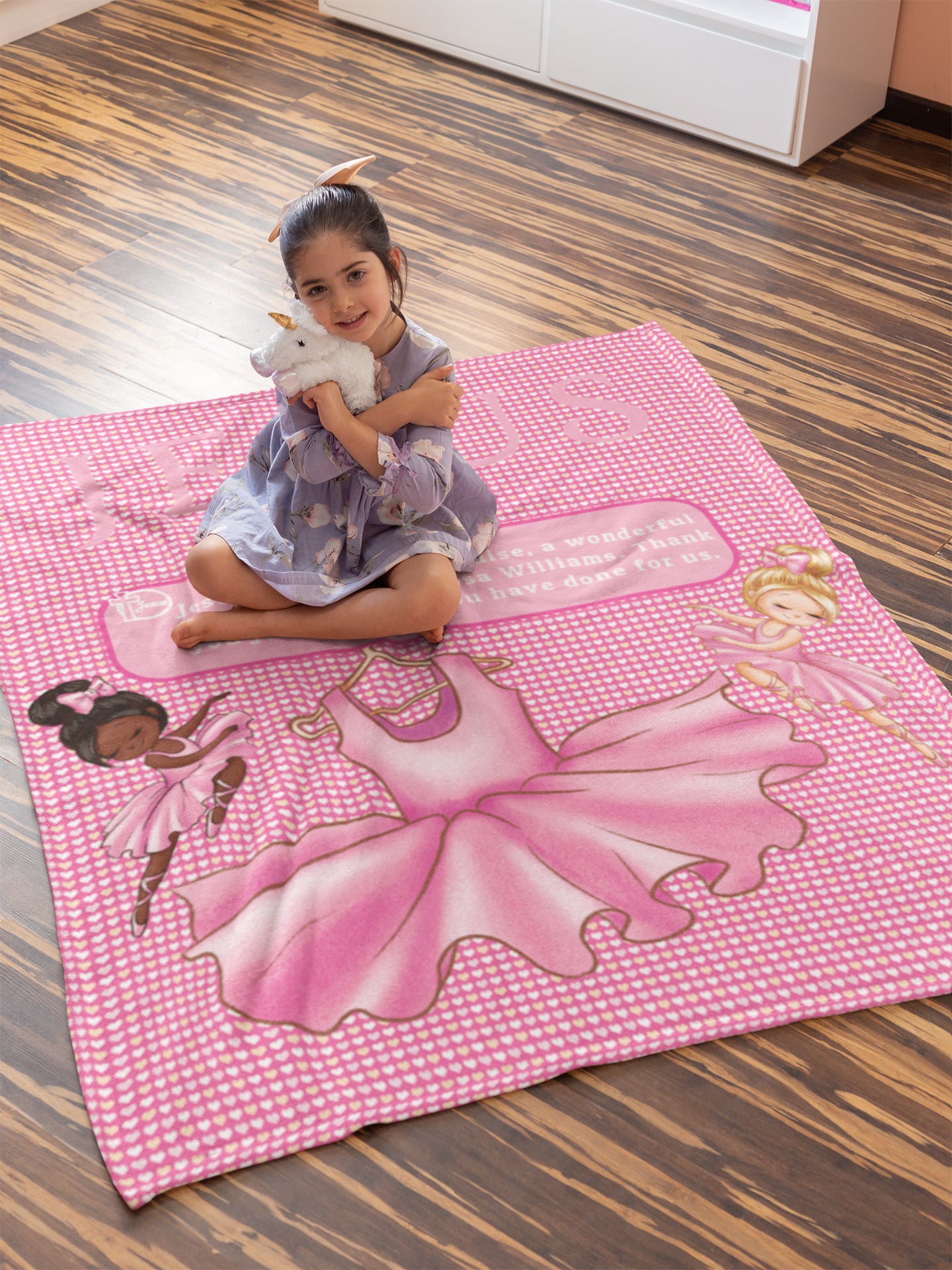 Blankets - Testimony Personalizable Mink Sherpa Blankets - Pink Ballerina - 50"x60"